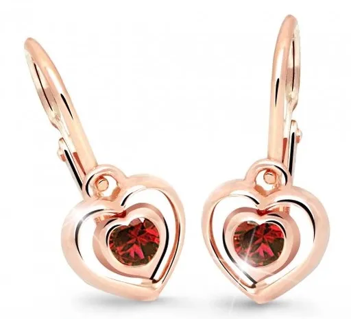 Cutie Jewellery Dětské srdíčkové náušnice C2752-10-X-4 červená