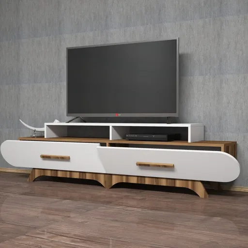 TV stolek Flora - Walnut, White
