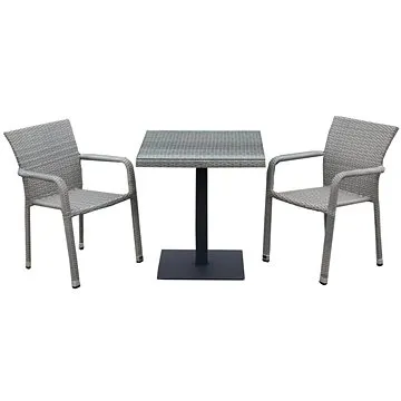 DIMENZA Set zahradního nábytku BARCELONA 1stůl + 2židle , šedý (DF-010371)