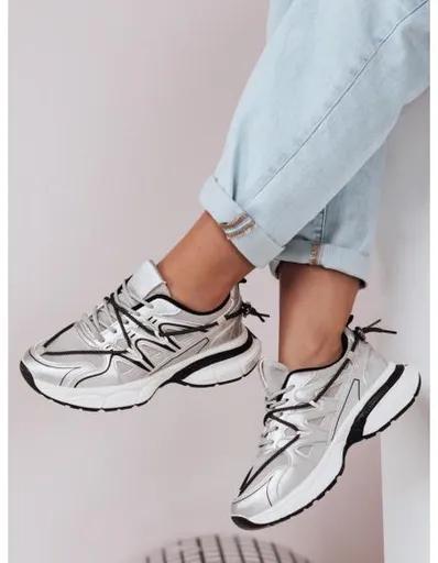 Dámské tenisky na ploché podrážce LUXORUNS stříbrné