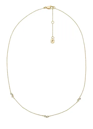 Fossil Jemný pozlacený náhrdelník s krystaly JA7287710