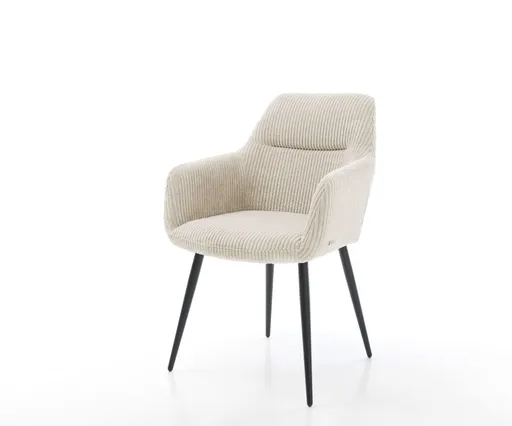 Jídelní židle Pejo-Flex manšestr béžová podnož zúžená černá