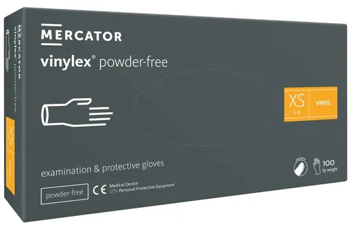 VINYLEX POWDER FREE - Vinylové rukavice (bez pudru) bílé, 100 ks, S