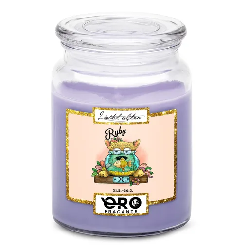 Svíčka Psí znamení – ryby (Vůně svíčky: Levandule)