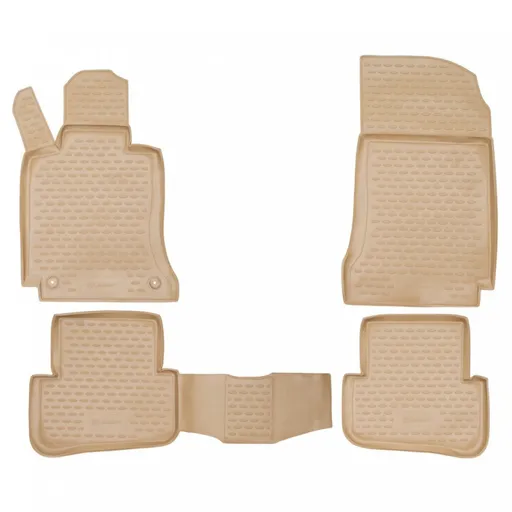 Gumové autokoberce Novline Mercedes C-Class 2007-2014 (W204, béžové)