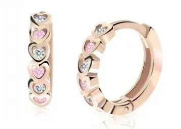 Cutie Jewellery Dětské kruhové náušnice z růžového zlata C3339-80-X-4 růžová