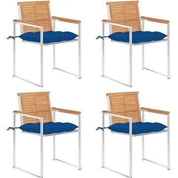 SHUMEE Židle zahradní s poduškami, teak 3078579 - 4ks v balení (3078579)