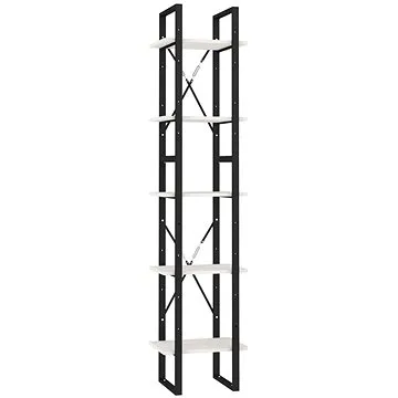 Shumee  s 5 policemi bílá 40×30×175 cm borové dřevo, 3081974 (3081974)