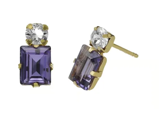 Victoria Cruz Elegantní visací náušnice s krystaly Serenity A4712-12DT