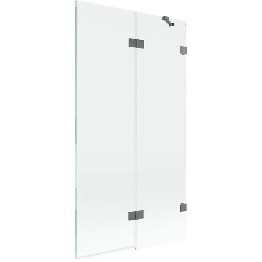 MEXEN/S Lunar vanová zástěna 2-křídlová pravá 100 x 150, transparent, grafit metal 897-100-100-95-00-P