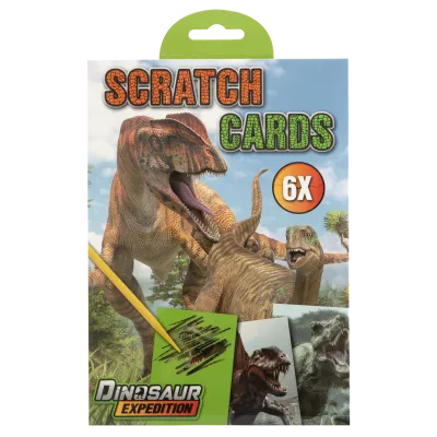 Vyškrabávací obrázky Dinosaurů  6 scratcg cards 21x14