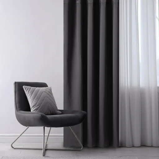 Restilo Závěs Blackout Oxford Pleat černá, 140 x 245 cm