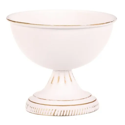 Aranžovací kovový kalich, bílá, 13 x 13 x 11 cm