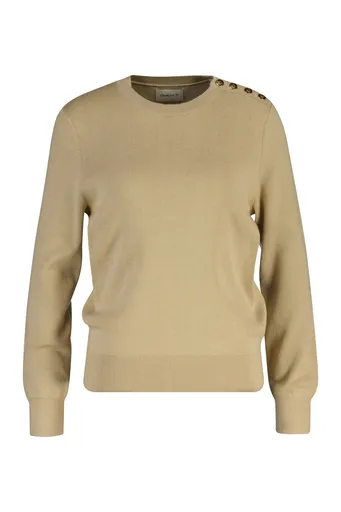 SVETR GANT TEXTURED COTTON C-NECK OAT BEIGE