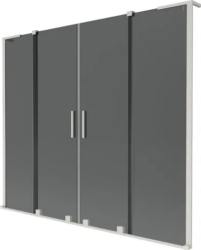 MEXEN/S Velar L Duo dvoukřídlá posuvná vanová zástěna 170 x 150, grafit, nikl kartáčovaný 896-170-003-42-97