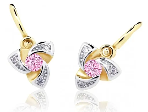 Cutie Jewellery Zlaté dětské náušnice C2203-10-X-1 růžová