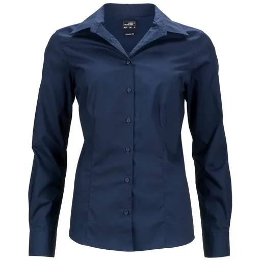 James & Nicholson (Daiber) Dámská košile s dlouhým rukávem JN641 - Tmavě modrá | 2XL