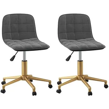 Otočné jídelní židle 2 ks tmavě šedé samet, 334140 (334140)