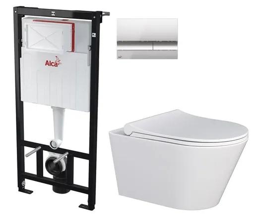 ALCA Sádromodul předstěnový instalační systém s chromovým tlačítkem M1721 + WC MYJOYS MY1 + SEDÁTKO AM101/1120 M1721 MY1