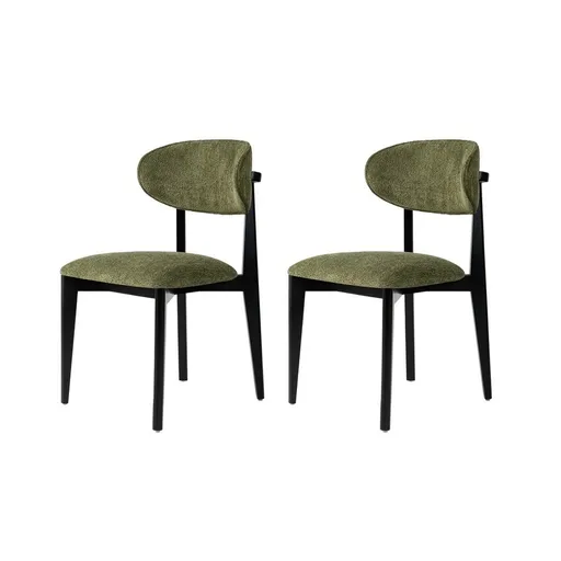 Sada jídelních židlí Lionte Green and Dark Oak, 2 ks