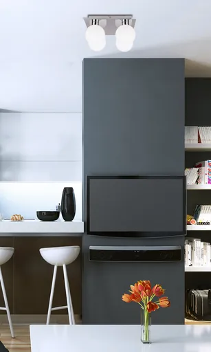 Stropní lampa s bílým kulovým stínidlem 4xG9 Oden