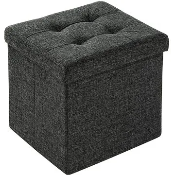 Skládací taburet z polyesteru s úložným prostorem, tmavě šedá (402234)