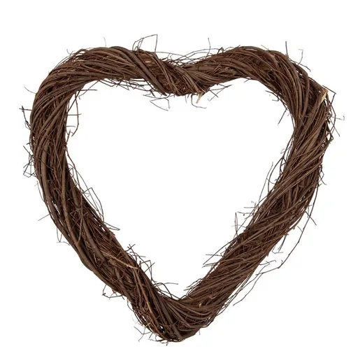 Přírodní hnědé proutěné srdce Woodly M - 40*4*40 cm 6RO0606M