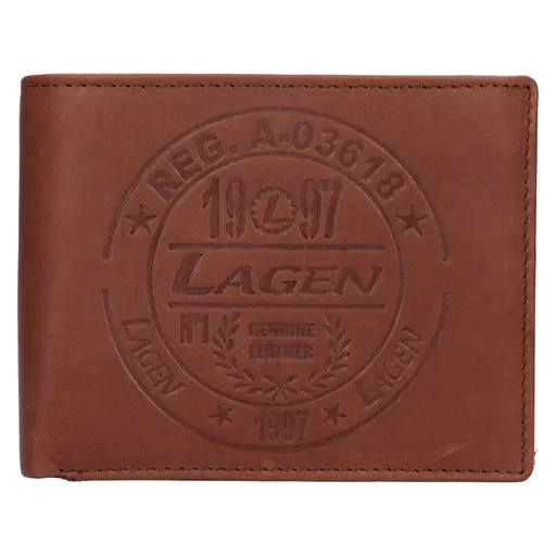 Pánská kožená peněženka Lagen Gestur - hnědá
