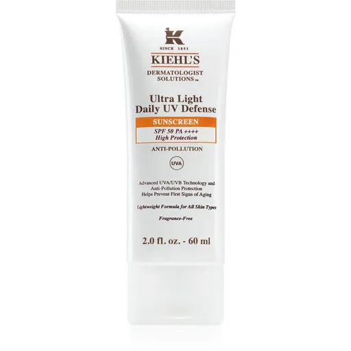 Kiehl's Ultra Light Daily UV Defense ultra lehký ochranný fluid pro všechny typy pleti včetně citlivé SPF 50+ 60 ml