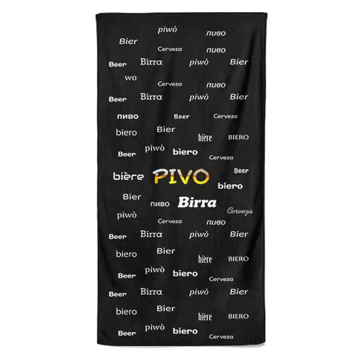 Osuška Pivo - jazyky (Velikost osušky: 100x170cm)