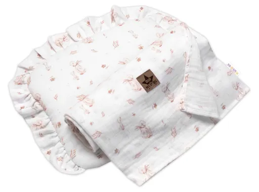 Baby Nellys Mušelínová sada GOOSE 30x35cm, 95x95cm, 2D letní,bílá, Husičky