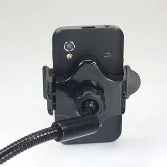 Držák mobilu,PDA,GPS Logo kloubový, do auta, nastavitelná šířka, černý, plast, s USB adaptérem 1.5 A, černá, mobil