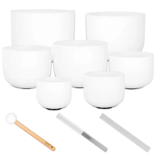Sela Crystal Singing Bowl Set Frosted - 440 Hz