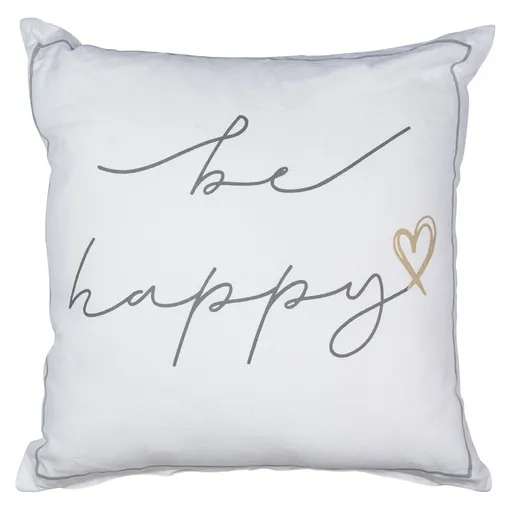 Čtvercový bavlněný polštář Be happy - 45*12*45cm Mars & More