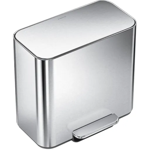 Simplehuman Mini pedálový odpadkový koš na tříděný odpad 15 l, nerez mat