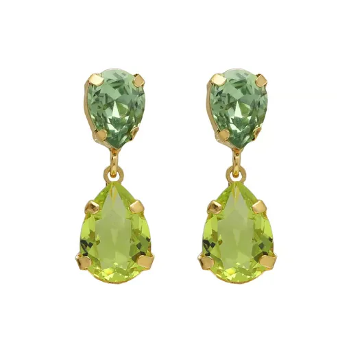 Victoria Cruz Elegantní visací náušnice se zelenými krystaly Glory A4905-14DT