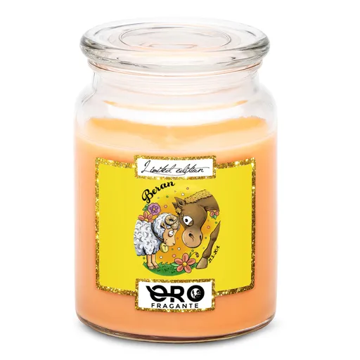 Svíčka Koňská znamení – beran (Vůně svíčky: Tropické ovoce)