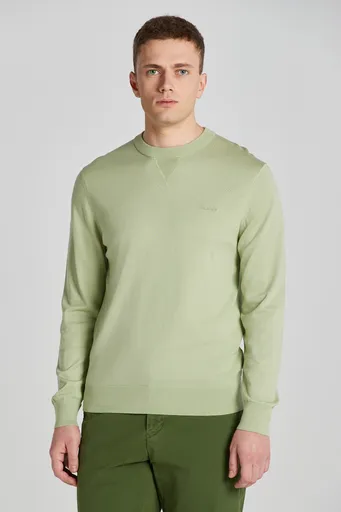 SVETR GANT FINE COTTON C-NECK MILKY MATCHA
