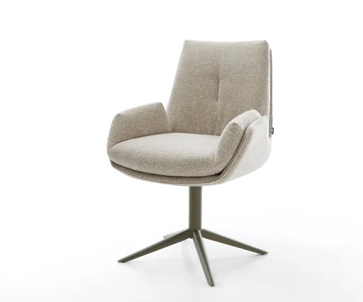 Jídelní židle Clea-Flex látka Měkký béžová křížová podnož