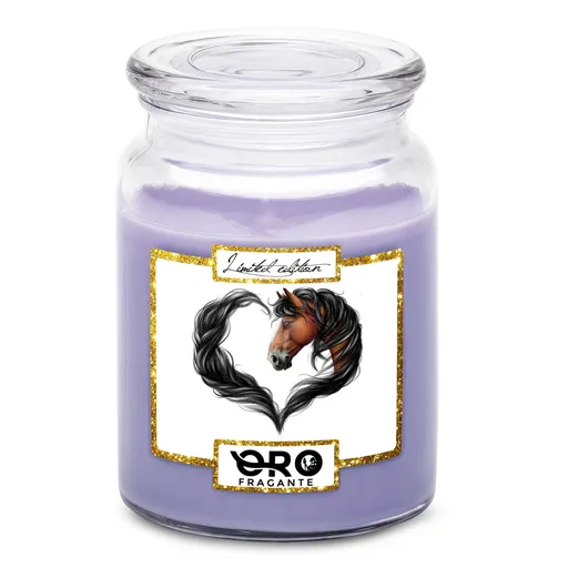 Svíčka Horse heart brown (Vůně svíčky: Levandule)