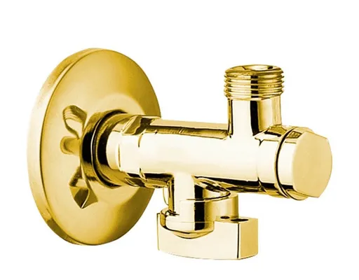 SAPHO Rohový ventil s matkou, 1/2"x 3/8", zlato 2020ZL