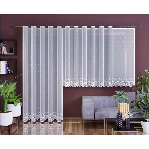 Hotová záclona nebo balkonový komplet, Aurelia, bílá 200 x 250 cm dveře