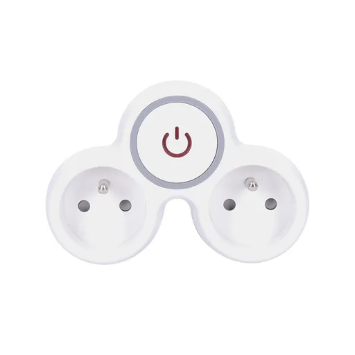 Solight rozbočka, 2x 10A, bílá-šedá, vypínač P105