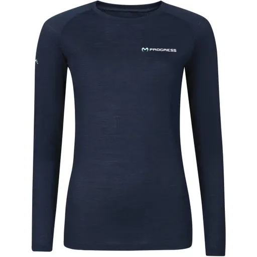 PROGRESS MA NDRZ 125 Dámské merino triko s dlouhým rukávem, černá, velikost