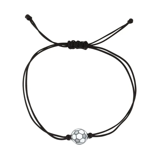 Evolution Group - Pavona Černý kabala náramek s fotbalovým míčem 13057.3 black