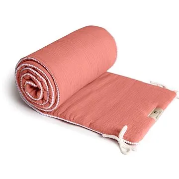 Maceshka Mušelínový mantinel Nature s ozdobným okrajem marsala, pompony (1393)