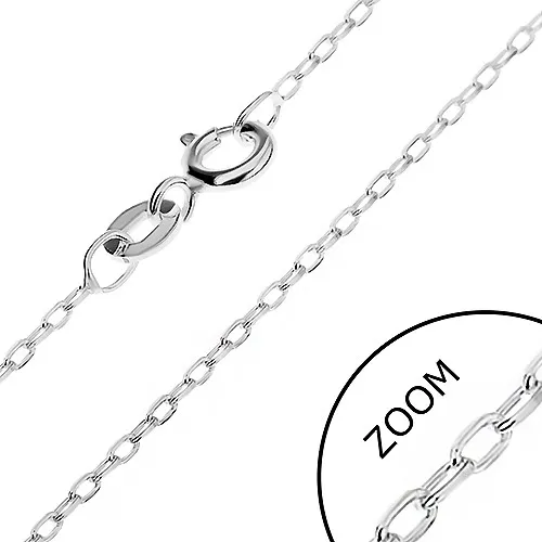 Řetízek ze stříbra 925 - hladké kolmo uchycené ovály, 1,5 mm