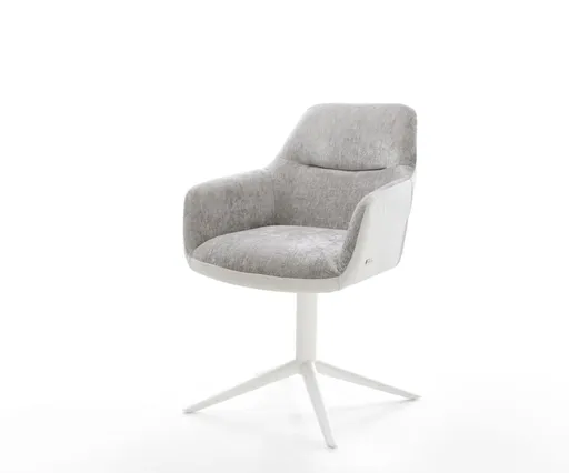 Jídelní židle Pejo-Flex materiálová kombinace pravá kůže bílá