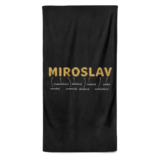 Osuška Mužská jména – GOLD (Jméno: Miroslav, Velikost osušky: 100x170cm)