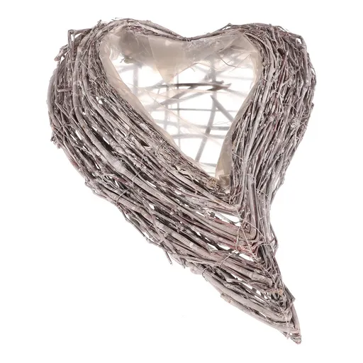 Pietní obal na květiny Srdce, 23 x 36 x 7 cm, proutí